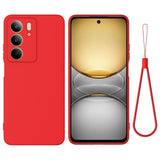 EIDERWOOD Realme C75 Liquid Silicone Case w. Strap - Red