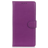 EIDERWOOD Xiaomi Poco X7 Pro Litchi Faux Leather Flip Case with Wallet - Purple