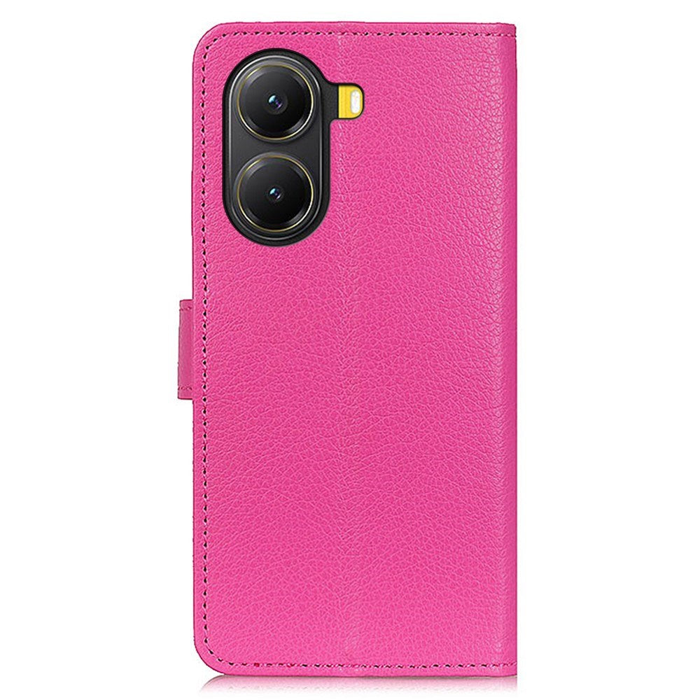 EIDERWOOD Xiaomi Poco X7 Pro Litchi Faux Leather Flip Case with Wallet - Pink