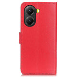 EIDERWOOD Xiaomi Poco X7 Pro Litchi Faux Leather Flip Case with Wallet - Red