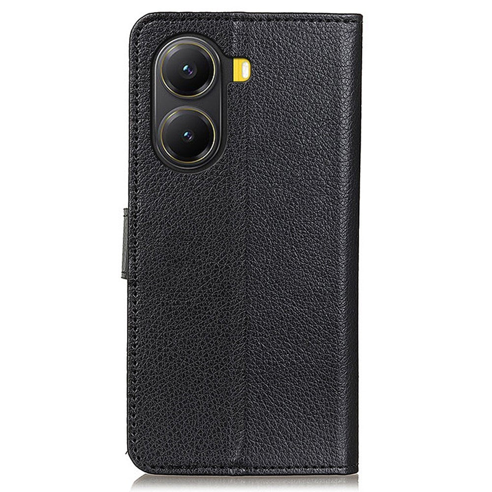 EIDERWOOD Xiaomi Poco X7 Pro Litchi Faux Leather Flip Case with Wallet - Black