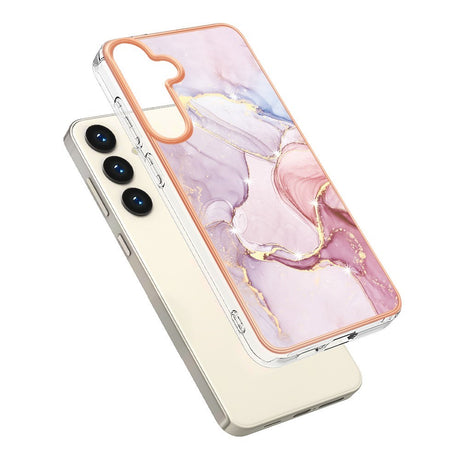 EIDERWOOD Samsung Galaxy S25+ (Plus) / S24+ (Plus) Marble Patterned Plastic Case - Rose Gold