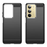 EIDERWOOD Realme C75 Brushed Carbon Fiber Flexible Plastic Case - Black