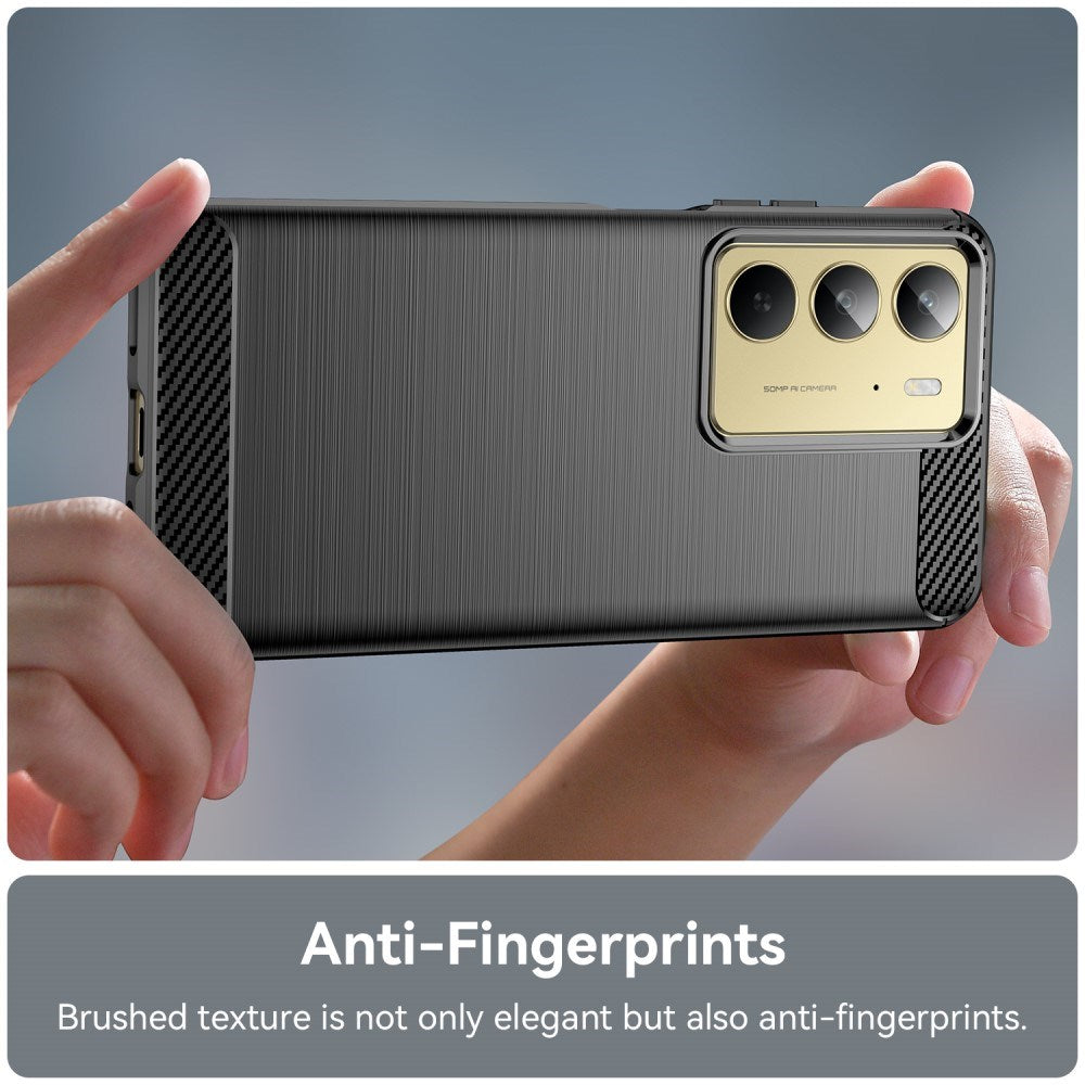 EIDERWOOD Realme C75 Brushed Carbon Fiber Flexible Plastic Case - Black