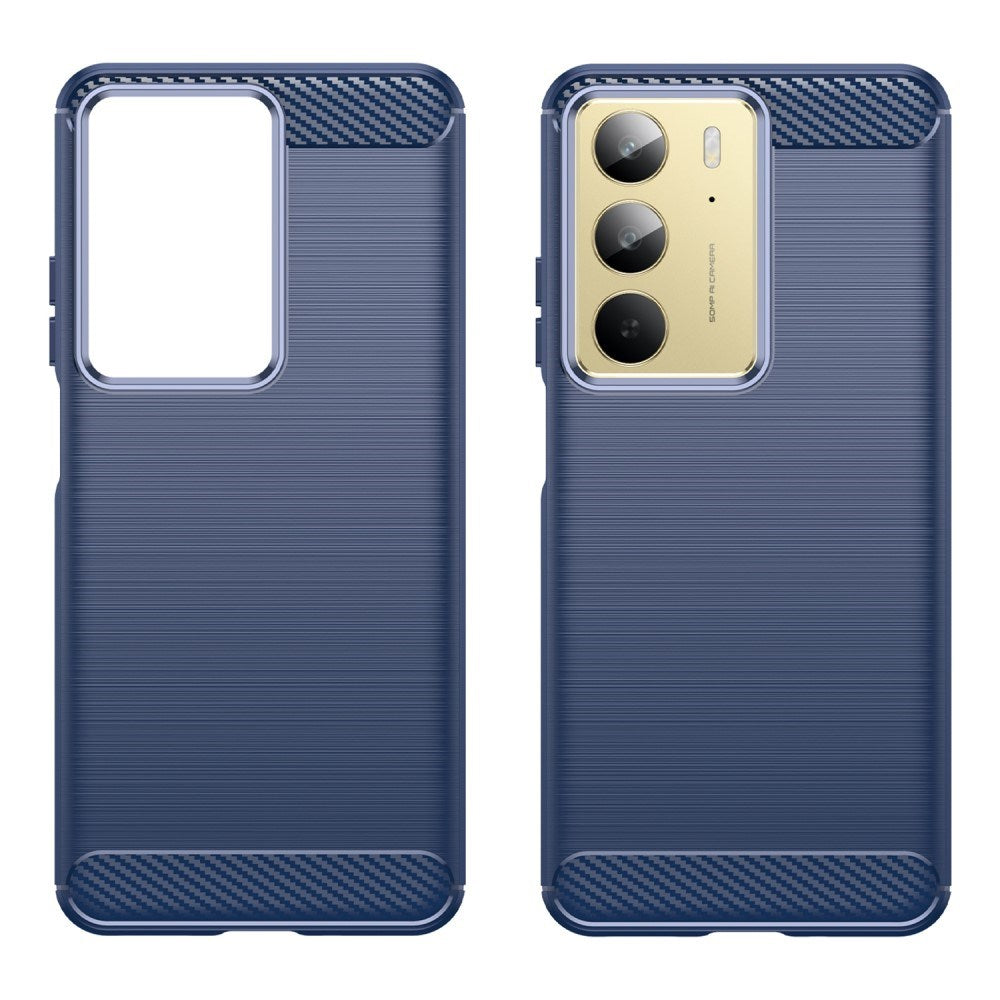 EIDERWOOD Realme C75 Brushed Carbon Fiber Flexible Plastic Case - Blue