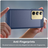 EIDERWOOD Realme C75 Brushed Carbon Fiber Flexible Plastic Case - Blue