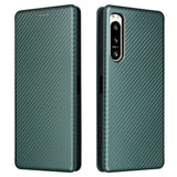 Sony Xperia 5 IV Carbon Fiber Flexible Plastic Case - Green