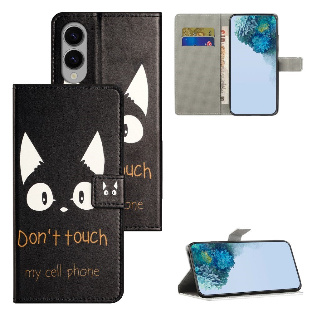 EIDERWOOD Samsung Galaxy S25 Edge Faux Leather Case with Wallet & Stand Function - "Don't Touch My Cell Phone"