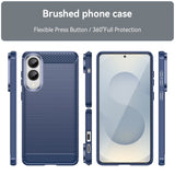 EIDERWOOD Samsung Galaxy S25 Edge Brushed Carbon Fiber Flexible Plastic Case - Blue