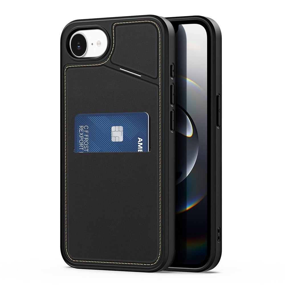 iPhone 17e / 16e DUX DUCIS Case with Card Holder & RFID Blocking - MagSafe Compatible - Black
