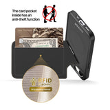 iPhone 17e / 16e DUX DUCIS Case with Card Holder & RFID Blocking - MagSafe Compatible - Black