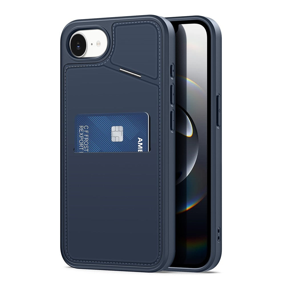 iPhone 17e / 16e DUX DUCIS Case with Card Holder & RFID Blocking - MagSafe Compatible - Blue