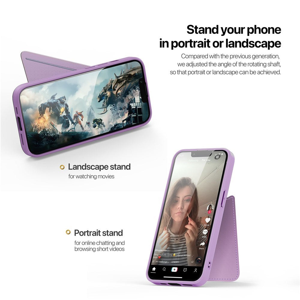 iPhone 17e / 16e DUX DUCIS Case with Card Holder & RFID Blocking - MagSafe Compatible - Purple