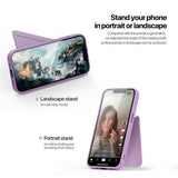 iPhone 17e / 16e DUX DUCIS Case with Card Holder & RFID Blocking - MagSafe Compatible - Purple