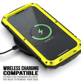 iPhone 17e / 16e R-JUST Hybrid Rugged Case with Built-In Screen Protector & Kickstand - Yellow