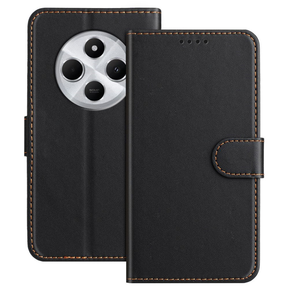 EIDERWOOD Xiaomi Redmi 14C /  Poco C75 Faux Leather Flip Case with Stand & Wallet - Black