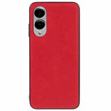 EIDERWOOD Samsung Galaxy S25 Edge Faux Leather Coated Plastic Case - Red
