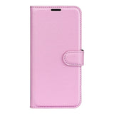 EIDERWOOD Samsung Galaxy S25 Edge Litchi Faux Leather Flip Case with Wallet - Pink