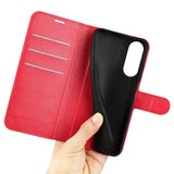 EIDERWOOD Samsung Galaxy S25 Edge Litchi Faux Leather Flip Case with Wallet - Red