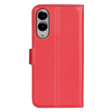 EIDERWOOD Samsung Galaxy S25 Edge Litchi Faux Leather Flip Case with Wallet - Red