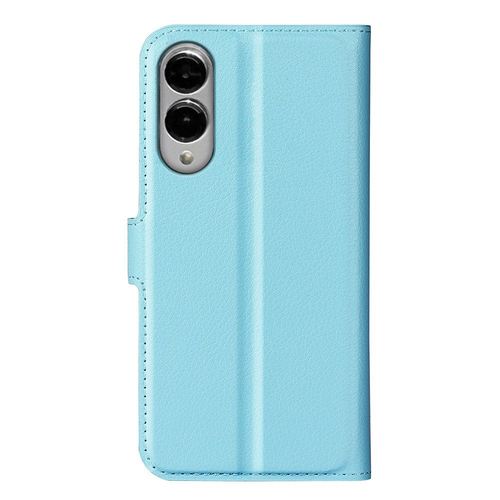 EIDERWOOD Samsung Galaxy S25 Edge Litchi Faux Leather Flip Case with Wallet - Blue