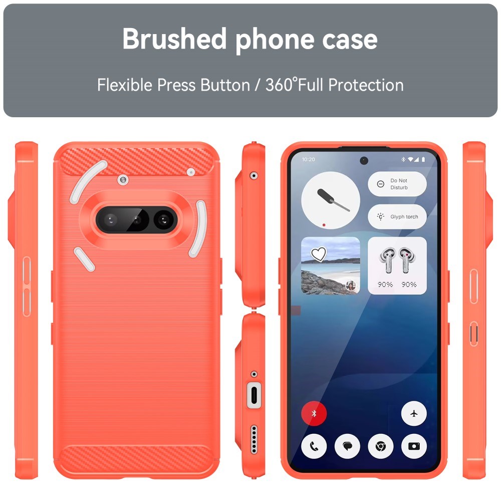 EIDERWOOD Nothing Phone (3a) Brushed Carbon Fiber Flexible Plastic Case - Red