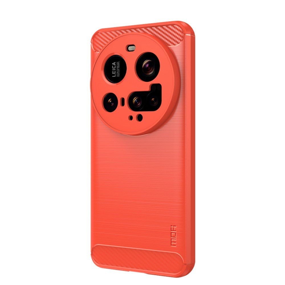 Mofi Xiaomi 15 Ultra Brushed Carbon Fiber Plastic Case - Red