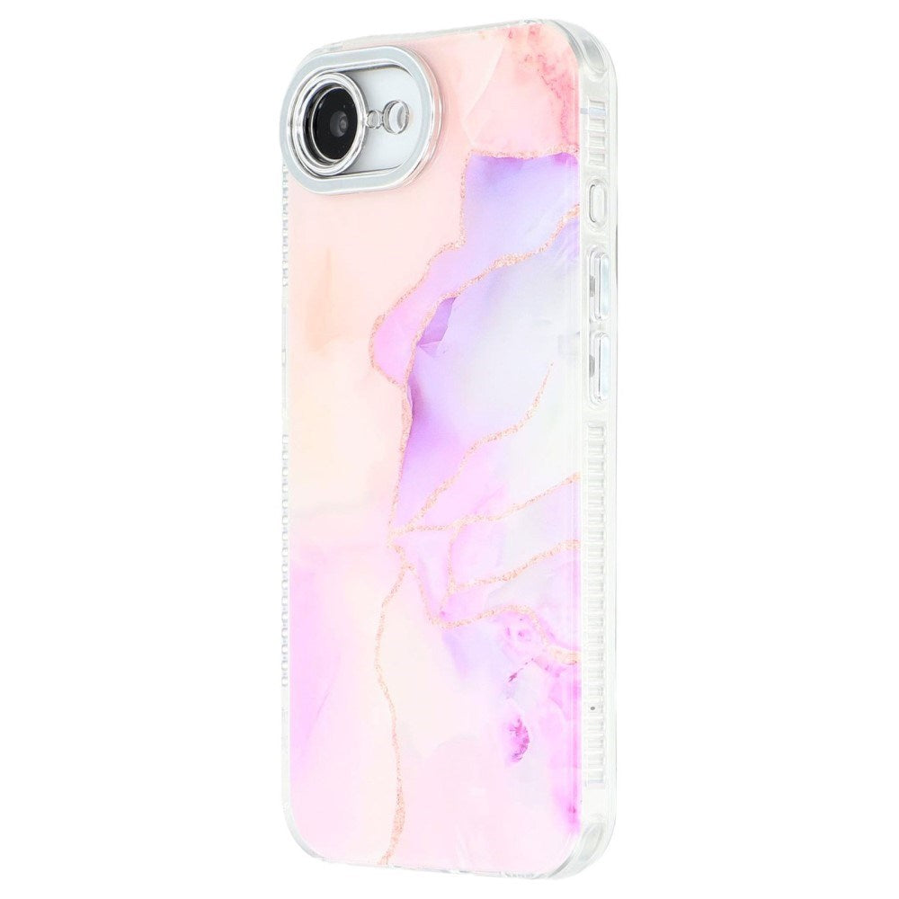 EIDERWOOD iPhone 16e Hybrid Case with Marble Design - Pink