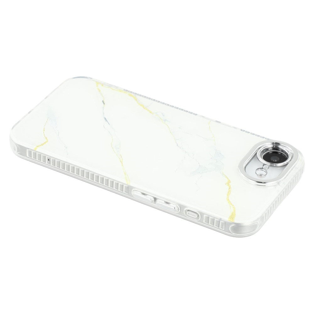 EIDERWOOD iPhone 16e Hybrid Case with Marble Design - White