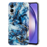 EIDERWOOD Samsung Galaxy S25 Edge Flexible Plastic Case with Marble Pattern - Blue