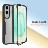 EIDERWOOD Samsung Galaxy S25 Edge Case with Full Protection and Screen Protector Film - Transparent / Pink Edge