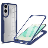 EIDERWOOD Samsung Galaxy S25 Edge Case with Full Protection and Screen Protector Film - Transparent / Blue Edge