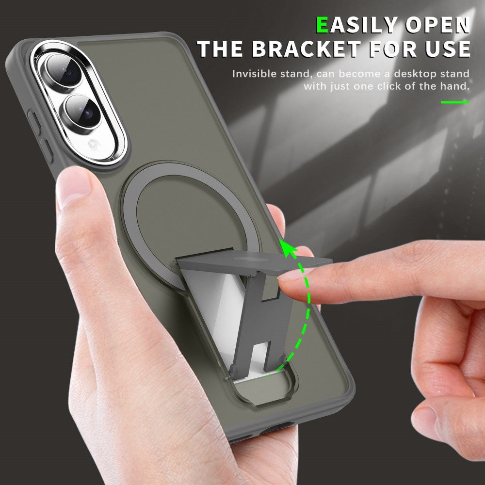 EIDERWOOD Samsung Galaxy S25 Edge Hybrid Case with Stand Function - MagSafe Compatible - Grey