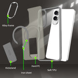 EIDERWOOD Samsung Galaxy S25 Edge Hybrid Case with Stand Function - MagSafe Compatible - Grey