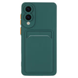 EIDERWOOD Samsung Galaxy S25 Edge Flexible Plastic Case with Cardholder - Dark Green