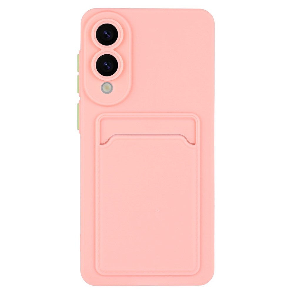 EIDERWOOD Samsung Galaxy S25 Edge Flexible Plastic Case with Cardholder - Pink
