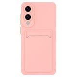 EIDERWOOD Samsung Galaxy S25 Edge Flexible Plastic Case with Cardholder - Pink