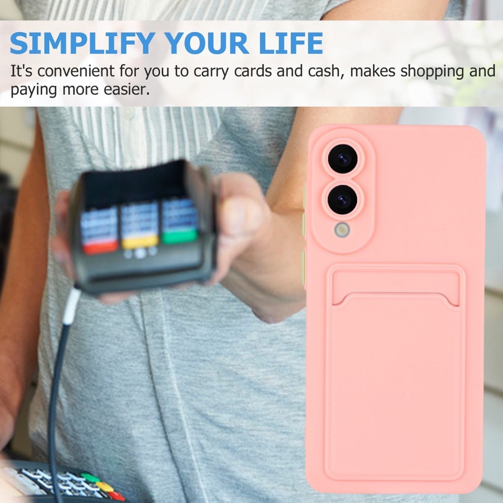 EIDERWOOD Samsung Galaxy S25 Edge Flexible Plastic Case with Cardholder - Pink