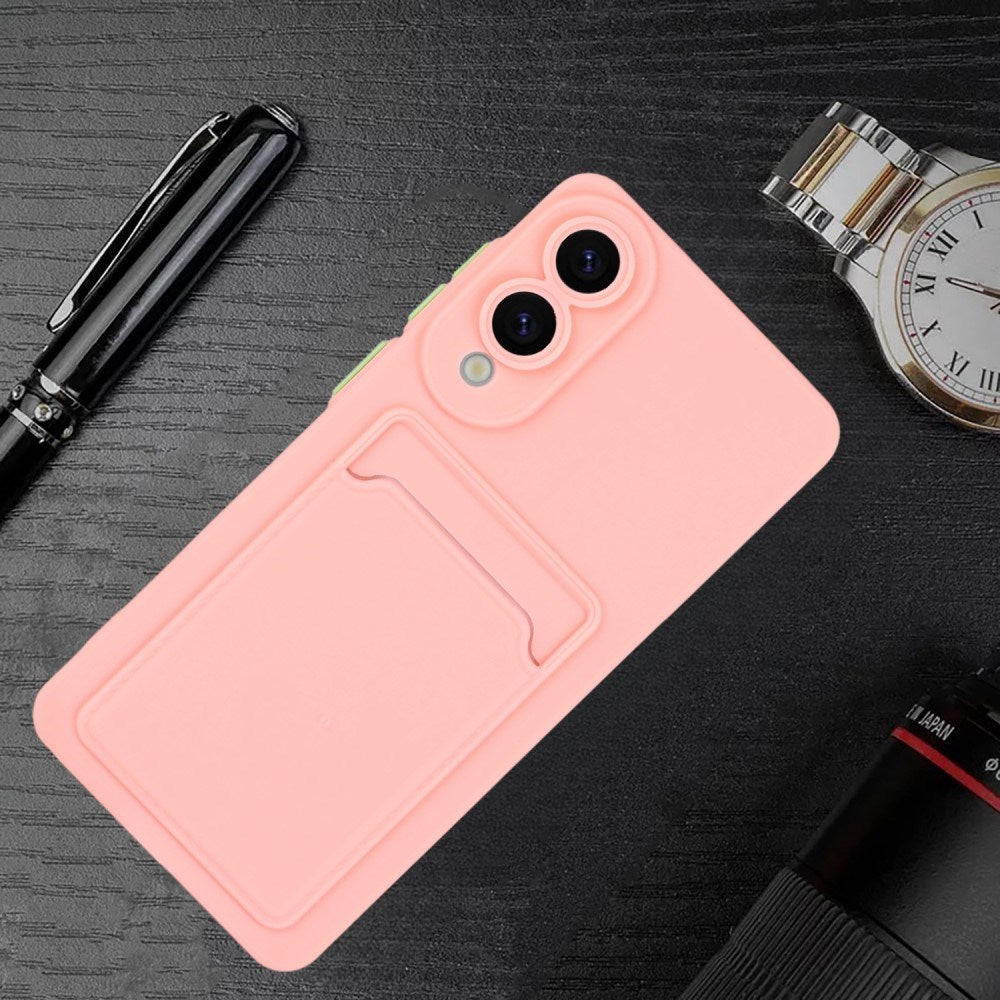 EIDERWOOD Samsung Galaxy S25 Edge Flexible Plastic Case with Cardholder - Pink