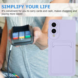 EIDERWOOD Samsung Galaxy S25 Edge Flexible Plastic Case with Cardholder - Purple