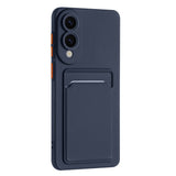 EIDERWOOD Samsung Galaxy S25 Edge Flexible Plastic Case with Cardholder - Dark Blue