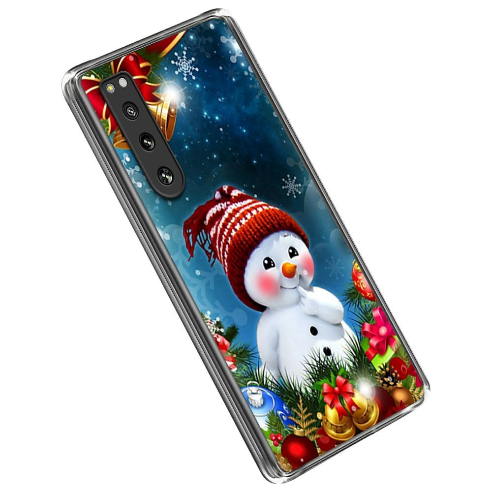 Sony Xperia 5 IV Flexible Plastic Christmas Case - Cute Snowman