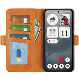 EIDERWOOD Nothing Phone (3a) Faux Leather Flip Case with Wallet & Stand Function - Light Brown