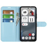 EIDERWOOD Nothing Phone (3a) Faux Leather Flip Case with Cardholder & Stand Function - Blue