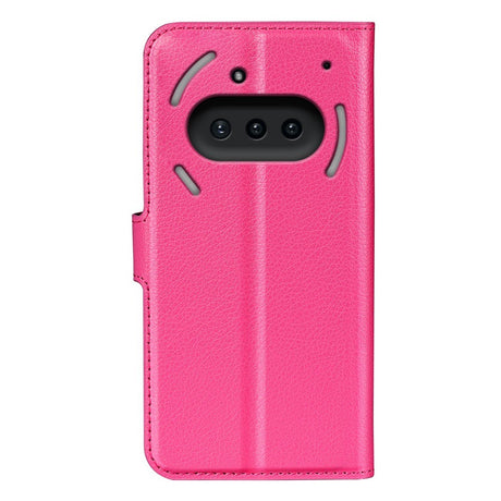 EIDERWOOD Nothing Phone (3a) Faux Leather Flip Case with Cardholder & Stand Function - Hot Pink