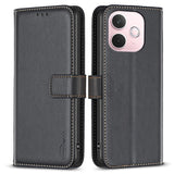 Oppo A5 Pro (4G / 5G) BINFEN Faux Leather Flip Case with Card Holder & Stand Function - Black