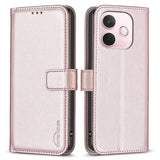 Oppo A5 Pro (4G / 5G) BINFEN Faux Leather Flip Case with Card Holder & Stand Function - Rose Gold