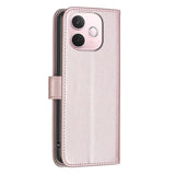 Oppo A5 Pro (4G / 5G) BINFEN Faux Leather Flip Case with Card Holder & Stand Function - Rose Gold