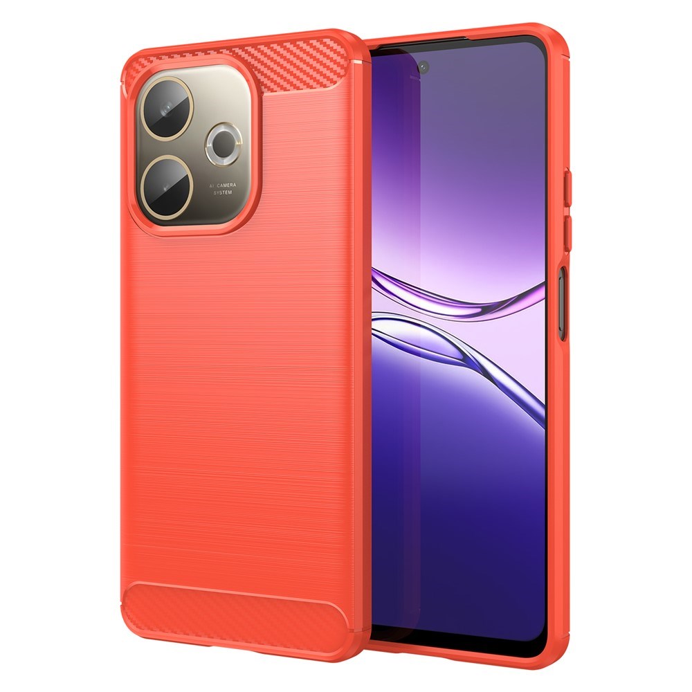 Oppo A5 Pro (4G / 5G) EIDERWOOD Brushed Carbon Fiber Plastic Case - Red