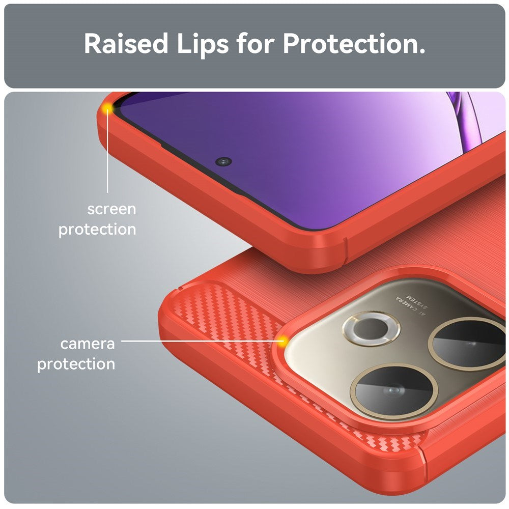 Oppo A5 Pro (4G / 5G) EIDERWOOD Brushed Carbon Fiber Plastic Case - Red